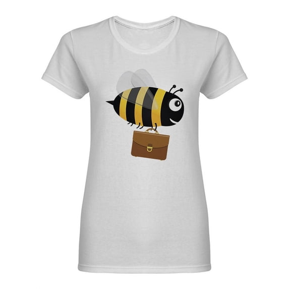 Bee With Briefcase Shaped T-Shirt Women -Image by Shutterstock, Female XX-Large