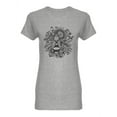 thumbnail image 1 of Bee With Flowers In Black T-Shirt Women -Image by Shutterstock, Female XX-Large, 1 of 2