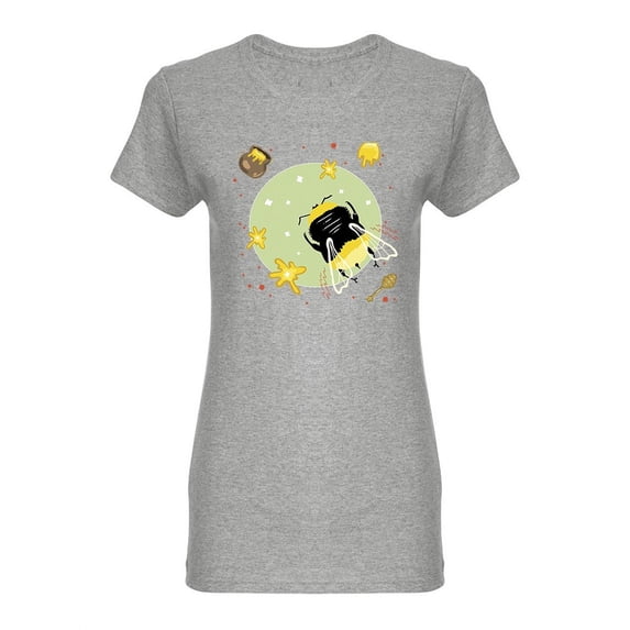 Bee With Honey Shaped T-Shirt Women -Image by Shutterstock, Female x-Large