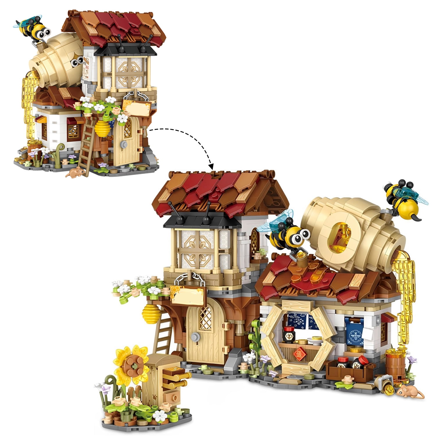 Bee Workshop Mini Building Block Set, creative DIY simulation building ...