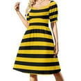 Bee Yellow Black Stripes Casual Dress Stylish Dresses Cute Dress Womens