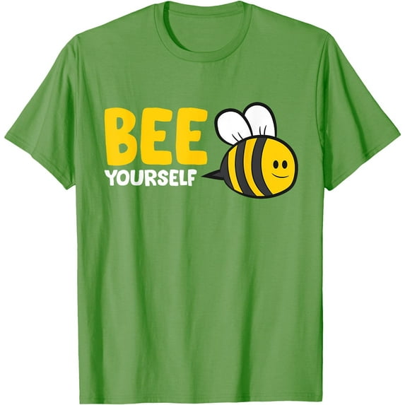 Bee Yourself Cute Kawaii Softstyle T-Shirt for Men Women Kids,Lime Color,Size 4T