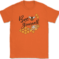 thumbnail image 1 of Bee Yourself T-Shirt Funny Cute Keeper Hobby Save The Bees Graphic Tee - Orange, 2XL, 1 of 1