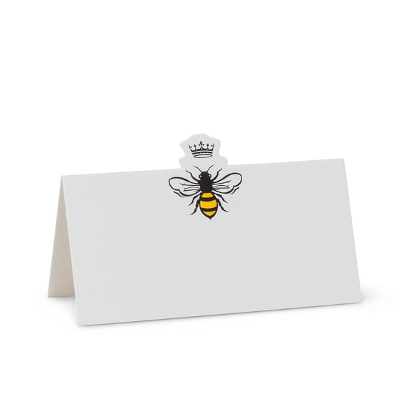 Bee and Crown Folded Place cards - 12 Pieces