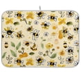 thumbnail image 1 of Bee and Floral Dish Drying Mats Kitchen Mat Microfiber Counter Absorbent Dish Pad Drainer Rack 16"x18", 1 of 7