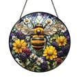 Bee and Wildflowers Glass Suncatcher – Garden Window Decor2101 ...