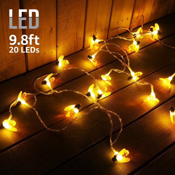 Bee lights, 9.8ft LED String Lights, Garden Lights Warm White, Timer Function