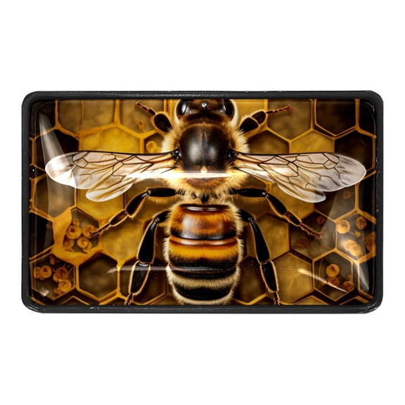 Bee on Honeycomb Crystal Glass Cabinet Knobs 4 Pcs Drawer Handles for Kitchen Cabinets Dresser Cupboard Wardrobe