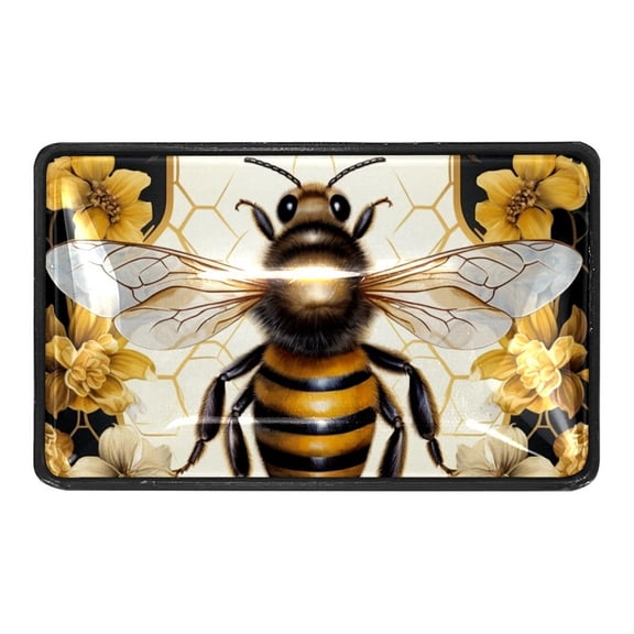 Bee on Honeycomb Crystal Glass Cabinet Knobs 4 Pcs Drawer Handles for Kitchen Cabinets Dresser Cupboard Wardrobe