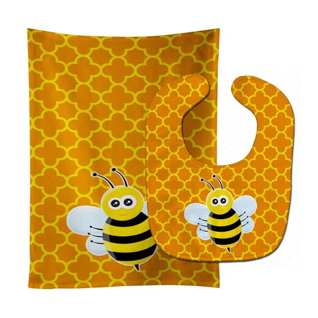 Bee on Quatrafoil Baby Bib & Burp Cloth