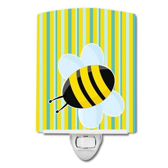 Bee on Stripes Ceramic Night Light