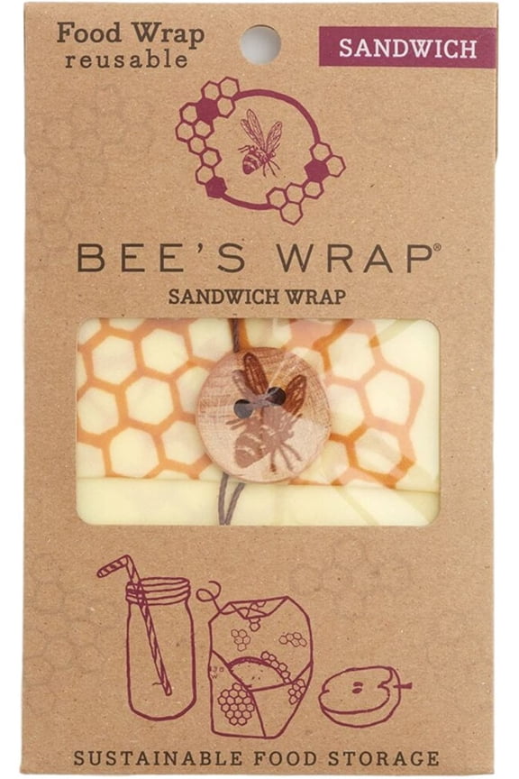 Sandwich Beeswax Wrap, Honeycomb Print - Plastic-Free Food Storage