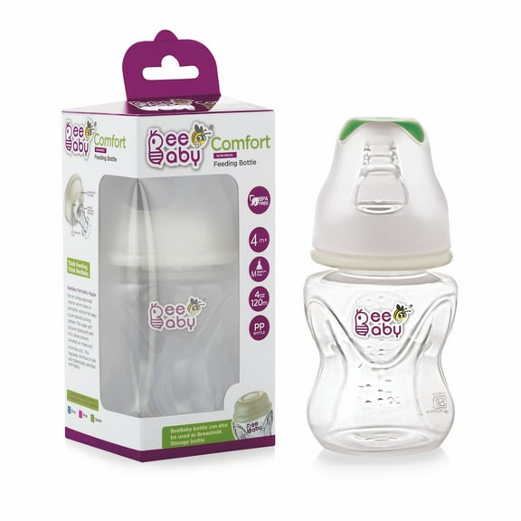 BeeBaby Comfort Standard neck Feeding Bottle 120ML / 4Oz. -Green