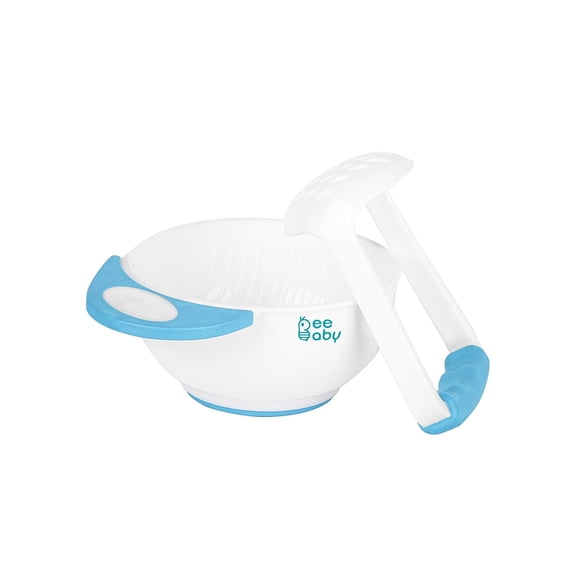 BeeBaby Mash Bowl & Serve With Handle -Blue