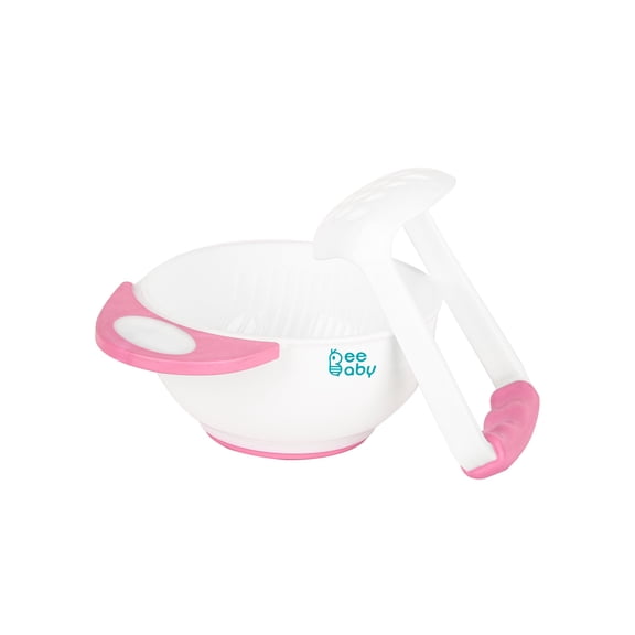 BeeBaby Mash Bowl & Serve With Handle -Pink