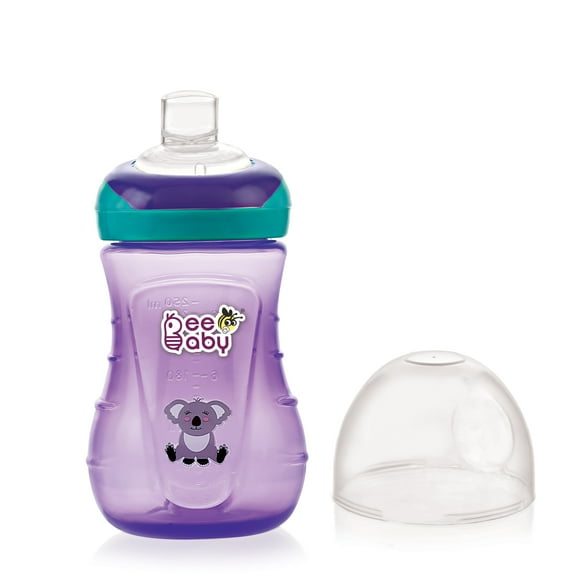 BeeBaby Soft Silicone Spout Sippy Cup 240ML / 8Oz.-Purple