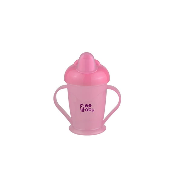 BeeBaby twin handle hard spout sipper single colour 180 ML / 6Oz.-Pink