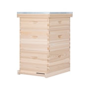 BeeCastle 10-Frame Complete Bee Hives and Supplies Starter Kit,Beehives for Beginners with Beehive Frames and Waxed Foundations 2 Deep Bee Boxes & 1 Medium Super Bee Box
