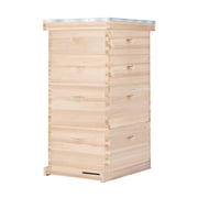 BeeCastle 10-Frame Complete Bee Hives and Supplies Starter Kit, Beehives for Beginners with Beehive Frames and Waxed Foundations 2 Deep Bee Boxes & 2 Medium Super Bee Boxes