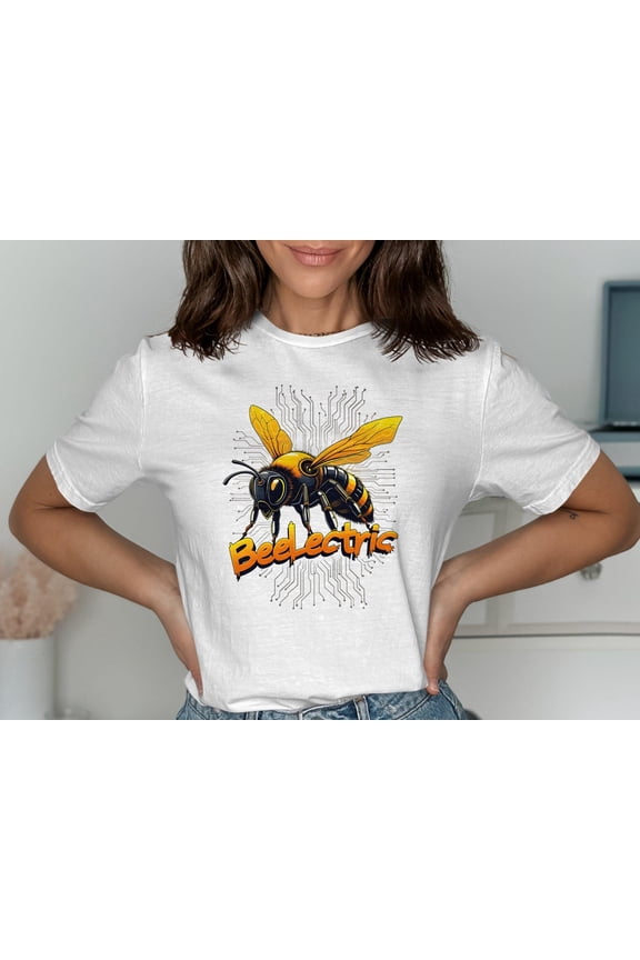 BeeElectric TShirt Cool Digital Artwork Bee Gift Ideas Tech Enthusiast Shirt Electronics Lovers Unique Graphic Tees Men Women Teens