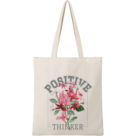 BeeGreen 12 oz Canvas Tote Bag Aesthetic Tote Bag for Women Teacher Shopping Gift Bag for Mother's Day