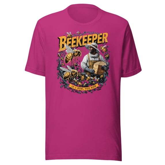 BeeKeeper If I Run You Run Shirt, Unisex, Apiculture, Funny Bee Keeper Shirt, Bee Lovers Shirt, Beekeeping, Honeybees, Beekeeper Gift (Berry, 3XL)