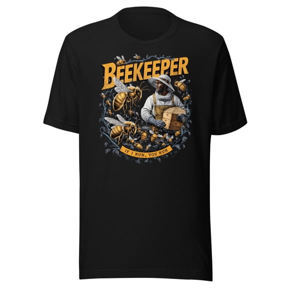 BeeKeeper If I Run You Run Shirt, Unisex, Apiculture, Funny Bee Keeper Shirt, Bee Lovers Shirt, Beekeeping, Honeybees, Beekeeper Gift (Black, S)