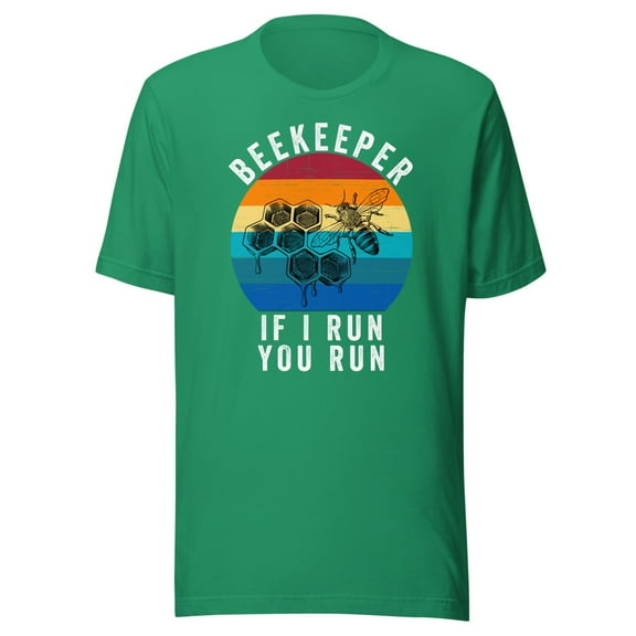 BeeKeeper If I Run You Run Shirt, Unisex, Honeybees, Apiculture, Funny Bee Keeper Shirt, Bee Lovers Shirt, Beekeeping, Beekeeper Gift (Kelly, 2XL)