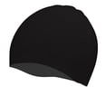 thumbnail image 1 of BeeMoo Women s Latex Swim Cap - Rubber Swim Cap - Soft Comfortable Stretch Stylish Low Cut Design Protects Hair from Sun Salt or Chlorine Perfect for Water Activities Optional Chin Strap Available Black Silicone, 1 of 2