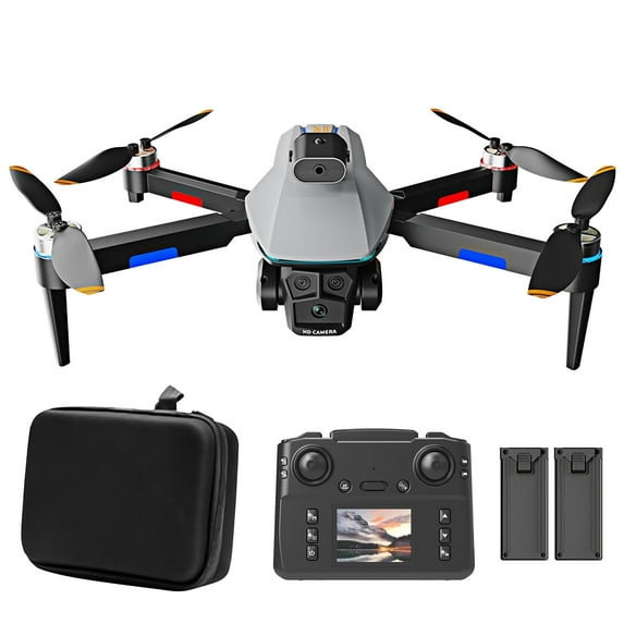 BeePrincess 1080P HD Drone with Screen Controller, Brushless Motor, Obstacle Avoidance, Gesture Control, Optical Flow, One-Key Return, 2 Batteries – Ideal for Beginners, Adults & Kids (Gray)
