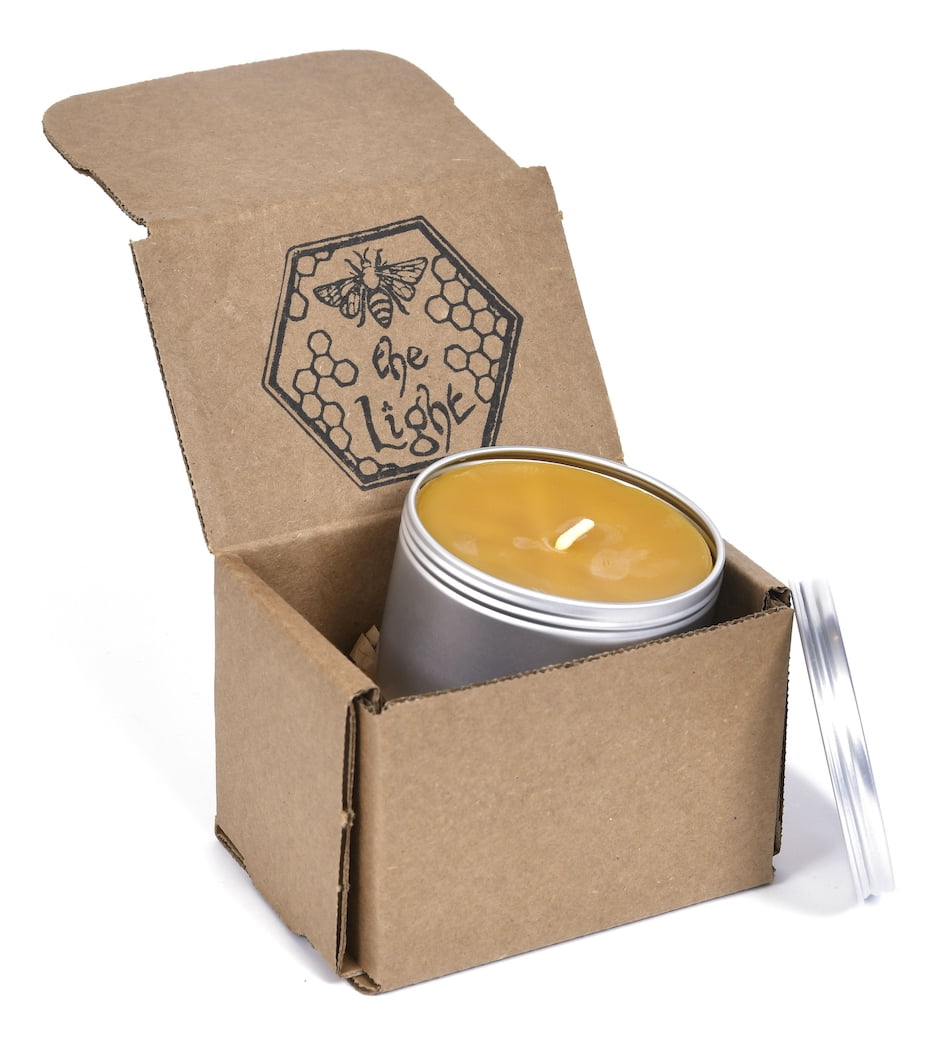 BeeTheLight Beeswax Jar Candle - 100% Pure USA Bees Wax in Tin ...