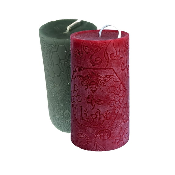 BeeTheLight Beeswax Pillar Candles - 100% Pure Bees Wax - 72 Hour Burn ...