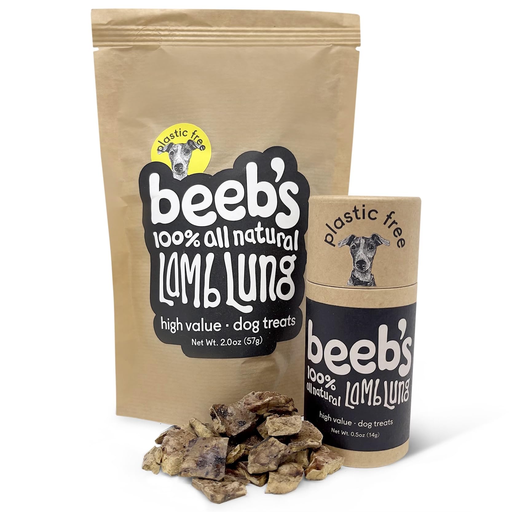 Beeb’s Lamb Lung Dog STF9 and Puppy Training Treats Starter Pack • 100 Plastic Free, All