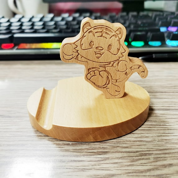 Beech Cell Phone Holder Mobile Phone Accessories Horse Lazy Person Desktop Solid Wood Telephone And Communications Cartoon Funny (2)