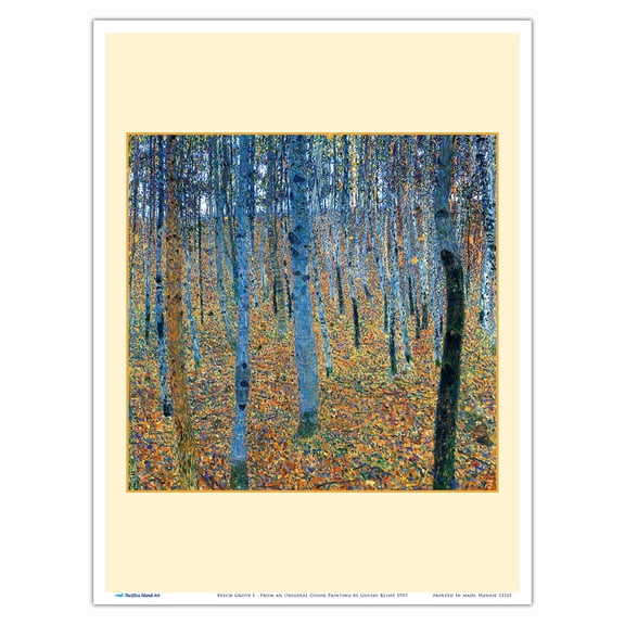 Beech Grove I - From an Original Color Painting by Gustav Klimt c.1902 - Master Art Print (Unframed) 9in x 12in