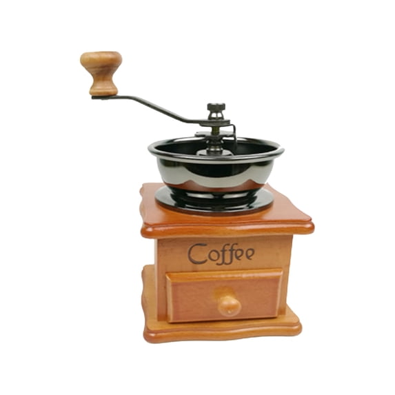 Beech Hand Cranked Wood Coffee Grinder, Manual Coffee Mill for Consistent Grind Size, for French Press, Pour Over, and Strong Coffee, Durable and Portable Design