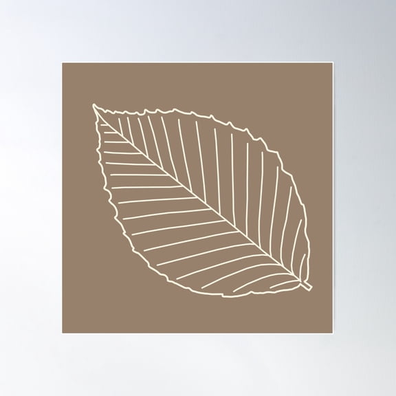 Beech Leaf Poster Wall Art, Modern Wall Decor For Living Room Bedroom, 16x16 UNFRAMED