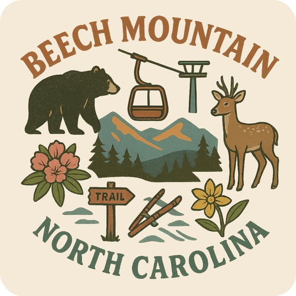 Beech Mountain North Carolina Keepsakes Souvenir Vinyl Sticker – Destination Travel Keepsake Collectible (3-Inches Wide)