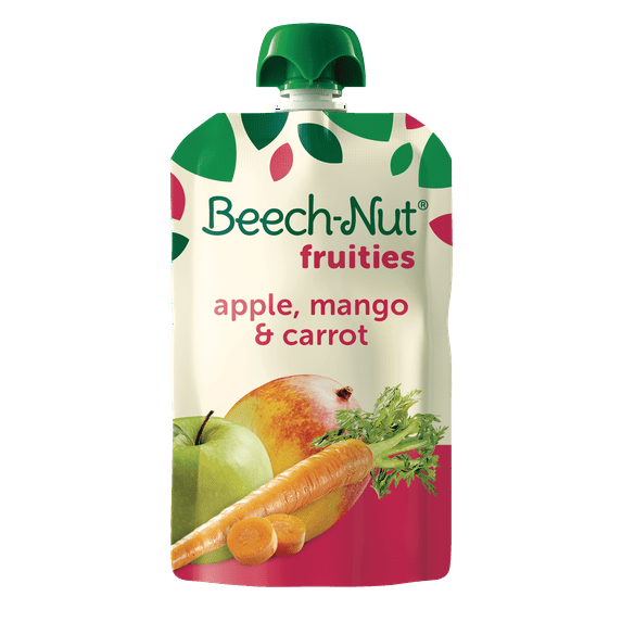 Beech-Nut Fruities Stage 2 Baby Food, Apple Mango & Carrot, 3.5 oz Pouch