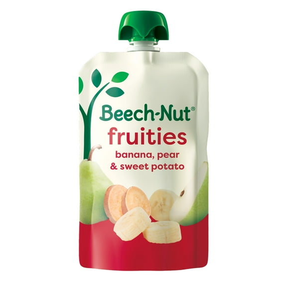Beech-Nut Fruities Stage 2 Baby Food, Banana Pear & Sweet Potato, 3.5 oz Pouch