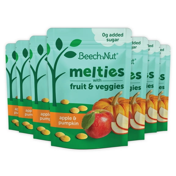 Beech-Nut Melties Apple & Pumpkin Melts Baby & Toddler Snack, 1 oz Bag (7 Pack)