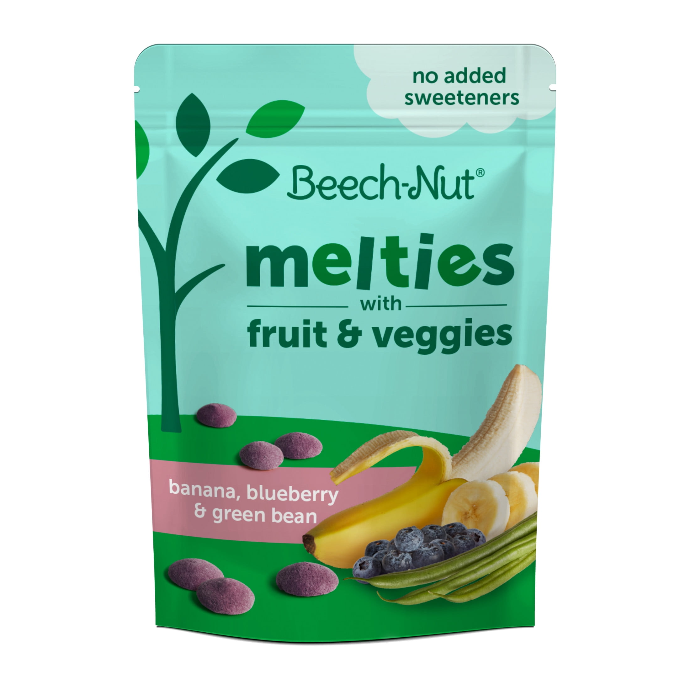 Beech-Nut Melties Banana Blueberry & Green Bean Melts Baby & Toddler Snack, 1 oz Bag