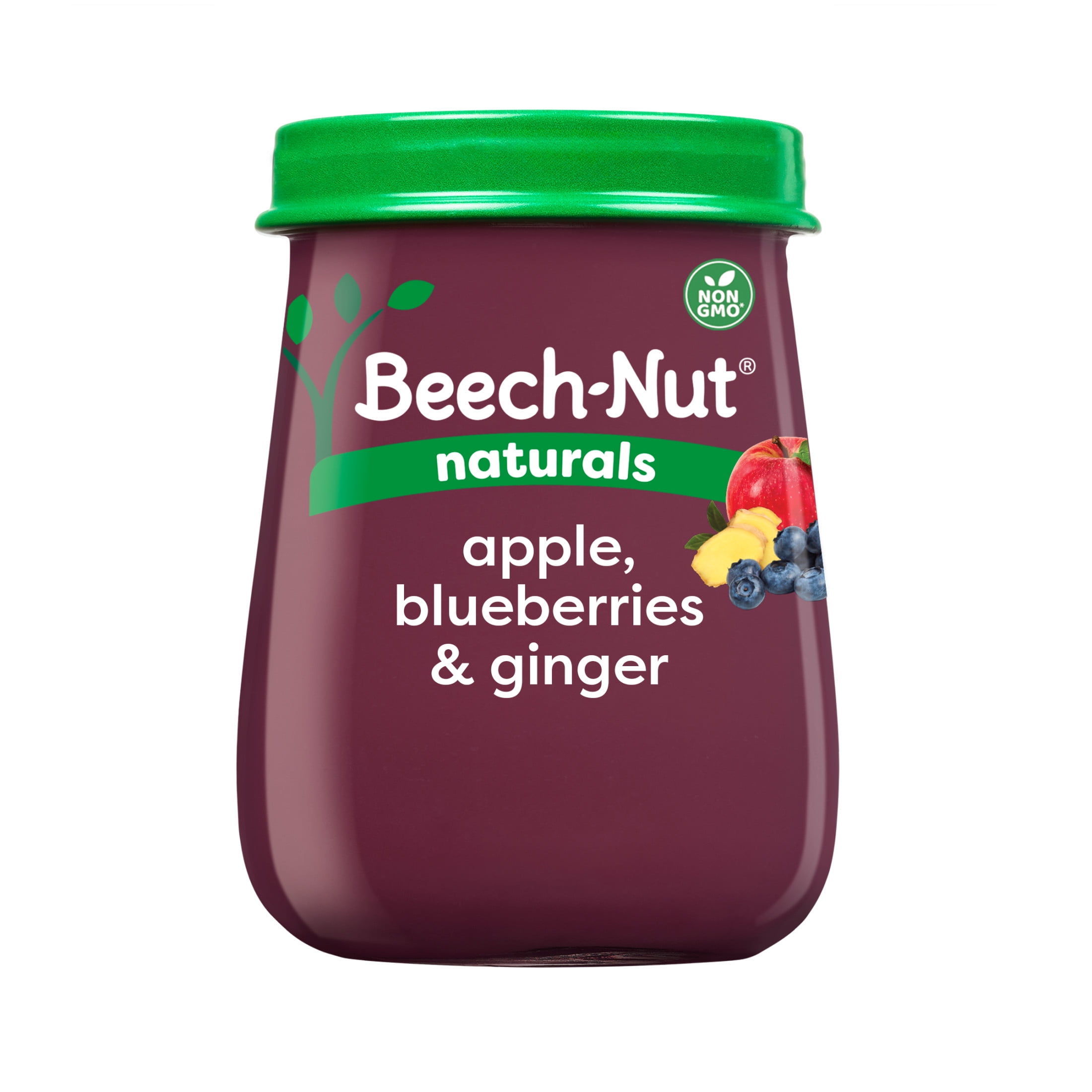 Beech-Nut Naturals Immune Support Stage 4 Baby Food, Apple Blueberry & Ginger, 4 oz Jar