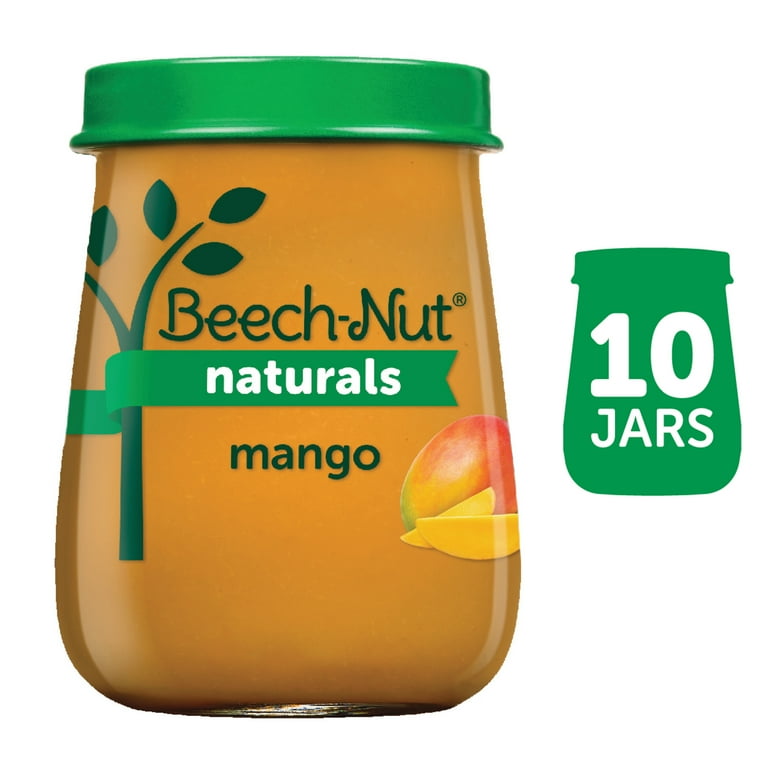 Beech Nut Naturals Non GMO Stage 2 Baby Food Mango 4 oz Jar 10