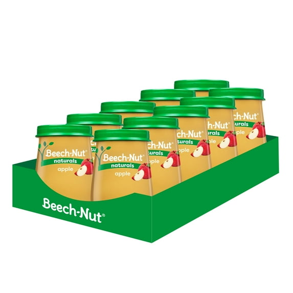 Beech-Nut Naturals Stage 1 Baby Food, Apple, 4 oz Jar (10 Pack)
