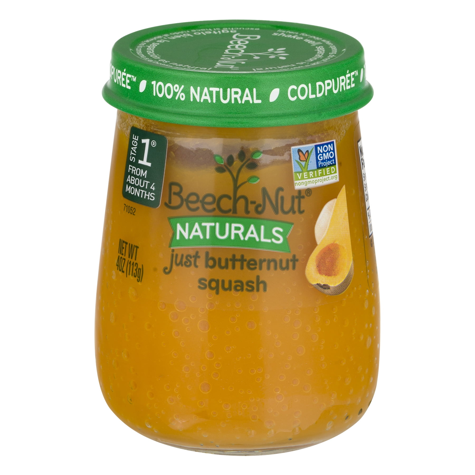 (10 pack) Beech-Nut Naturals Stage 1 Baby Food, Butternut Squash, 4 oz Jar