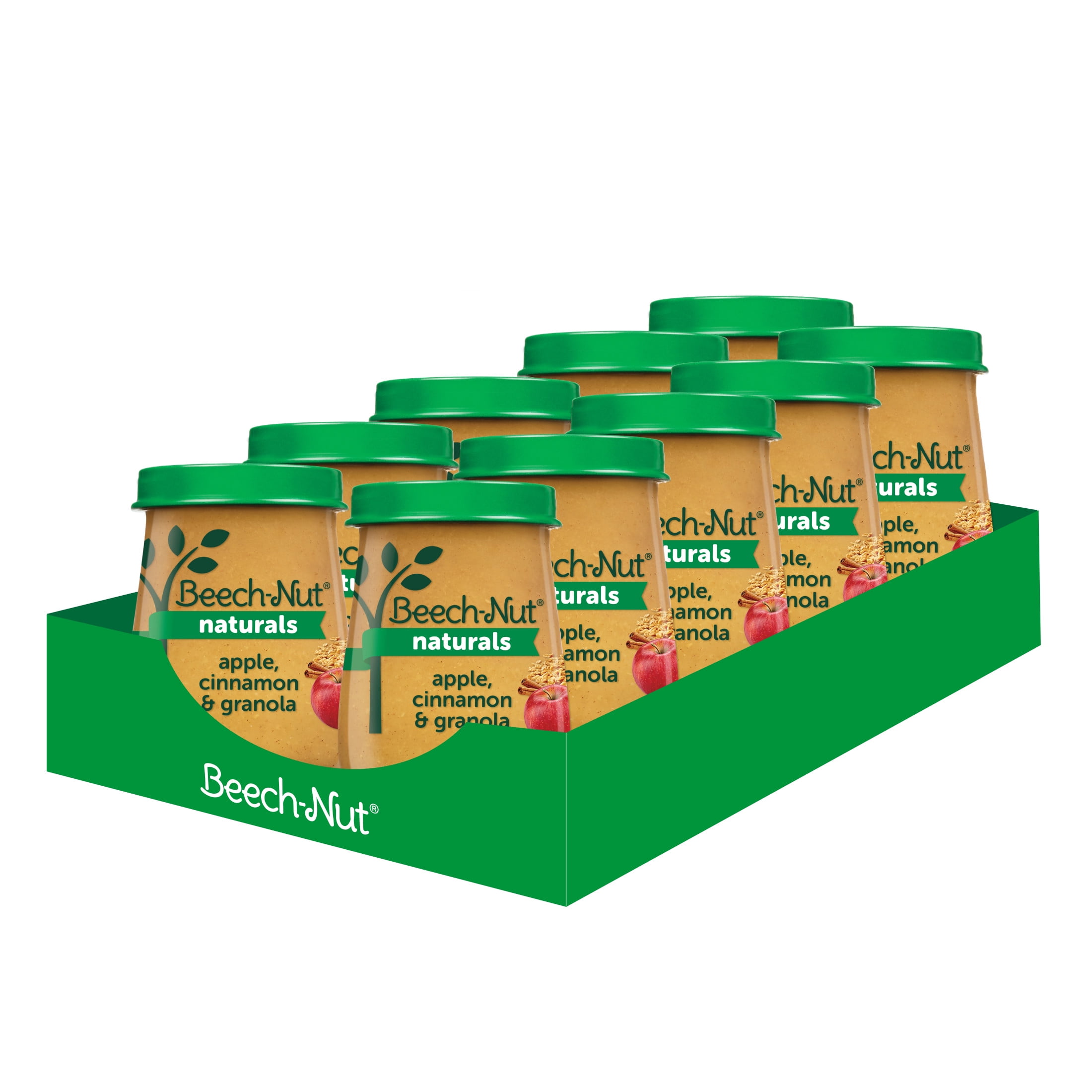 BEECH-NUT NUTRITION Beech-Nut Naturals Stage 2 Baby Food, Apple Cinnamon & Granola, 4 oz Jar (10 Pack)