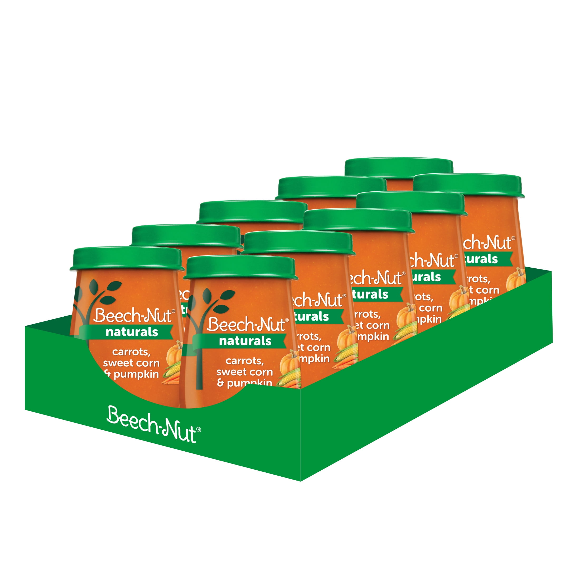 BEECH-NUT NUTRITION Beech-Nut Naturals Stage 2 Baby Food, Carrots Sweet Corn & Pumpkin, 4 oz Jar (10 Pack)