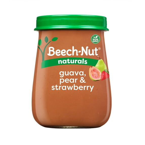 Beech-Nut Naturals Stage 2 Baby Food, Guava Pear & Strawberries, 4 oz Jar