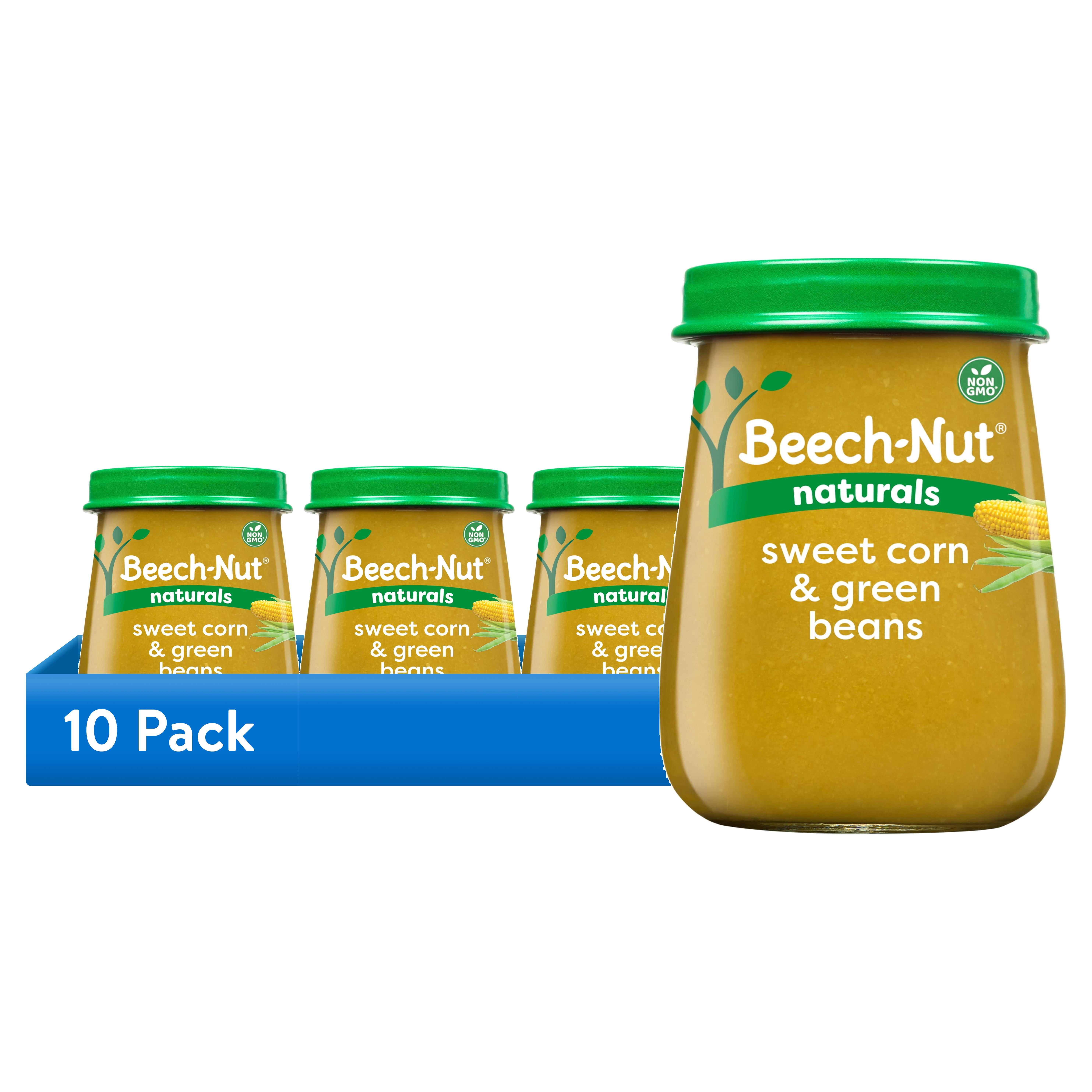 (10 pack) Beech-Nut Naturals Stage 2 Baby Food, Sweet Corn & Green Beans, 4 oz Jar